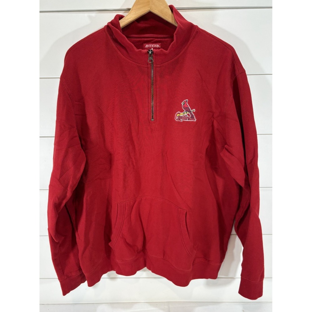 St. Louis Cardinals Antigua Sweatshirt Men's Size XL Red 1/4 Zip Pullover MLB